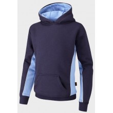 Wilberforce Netball Adult Navy/Sky Hoodie (with emb logo & option to add emb initials to RHFB)