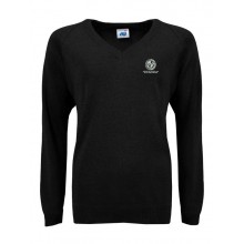 Wolfreton Knitted Jumper - Black with emb school logo