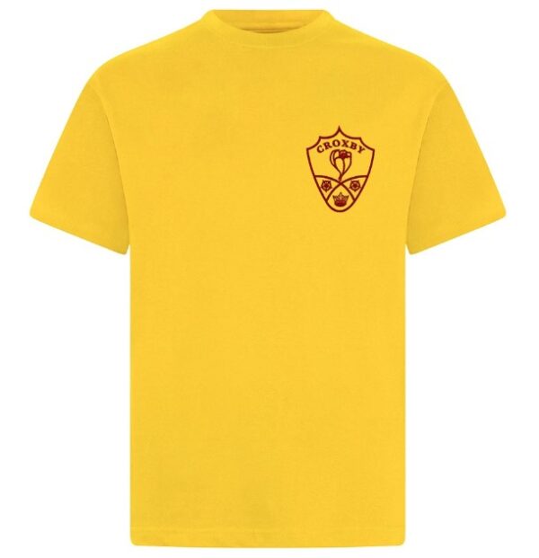 Croxby Primary PE T-shirt Yellow (with embroidered school logo)